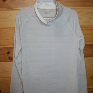 NWTS Under Armour Top Womans White Zinger Long Sleeve Shirt Thumbhole Size L